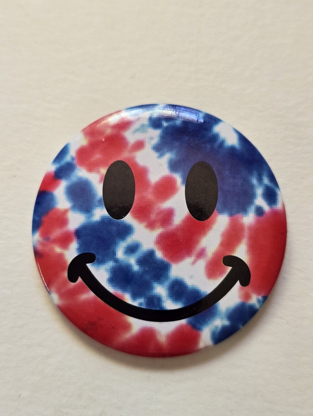 Tie-Dye Smiley Face Button